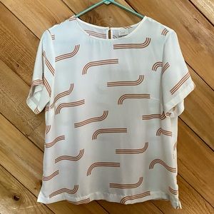 A New Day Target Cream Crepe Top Medium NWT
